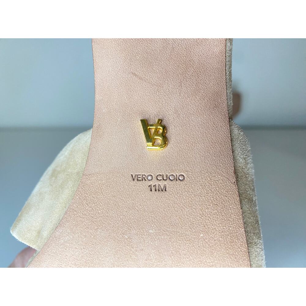 New Veronica Beard Alsea Sandal In Sand Suede 11 cream beige suede heels - Picture 4 of 10